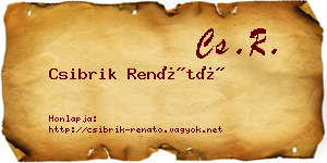Csibrik Renátó névjegykártya